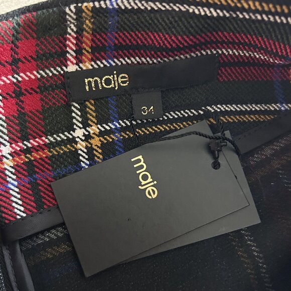 NWT Maje Judie Asymmetrical Tartan Skirt ASO Sabrina Spellman - Picture 9 of 12